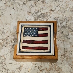 American Flag Coaster Set
